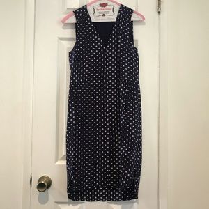 Madewell navy blue and white polka dot dress.